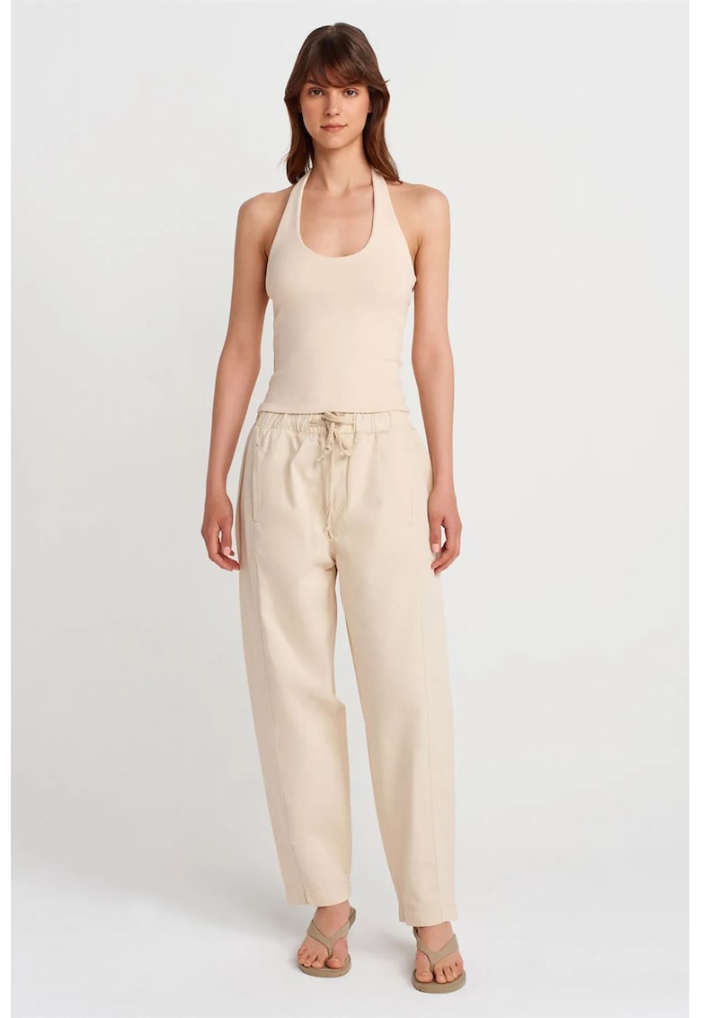 Pantaloni dama - jogger - bej natural - Bej