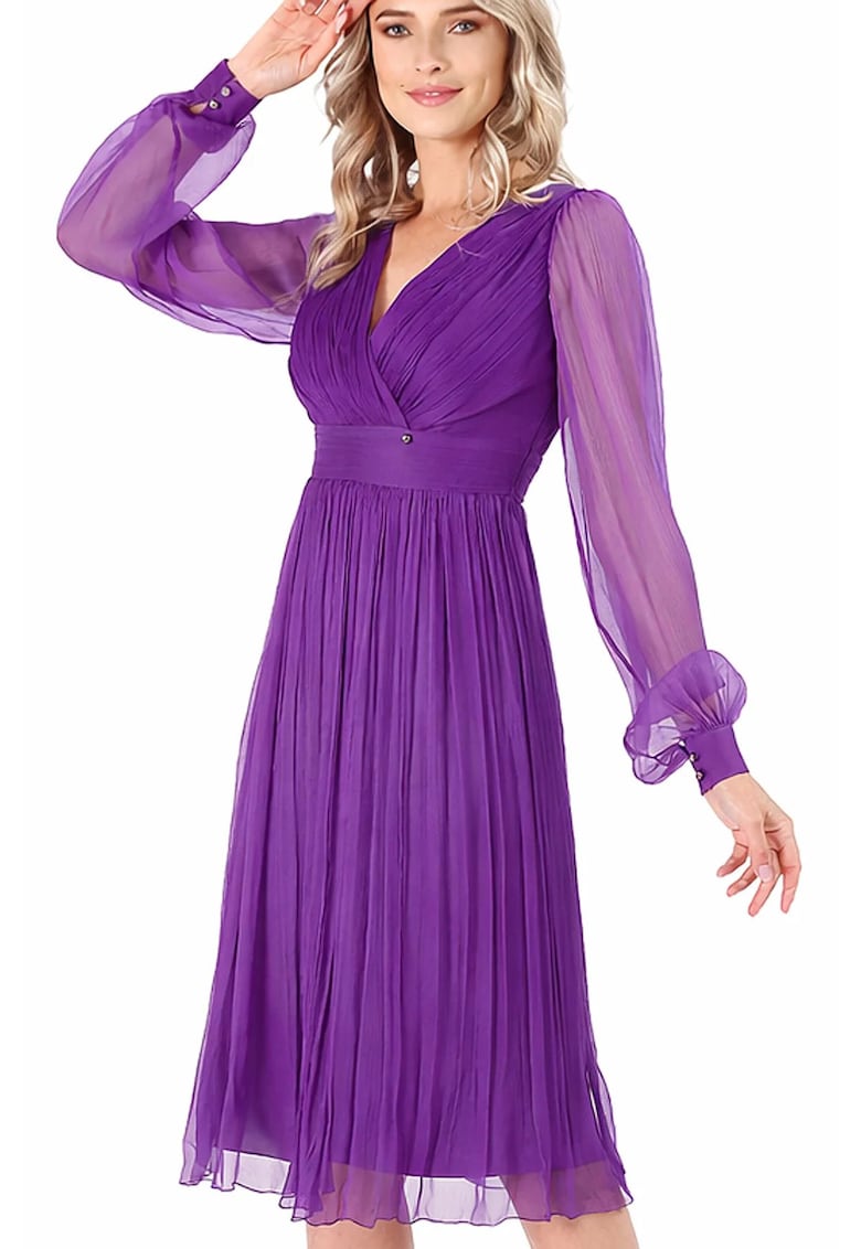 Rochie eleganta din voal de matase naturala - Mov