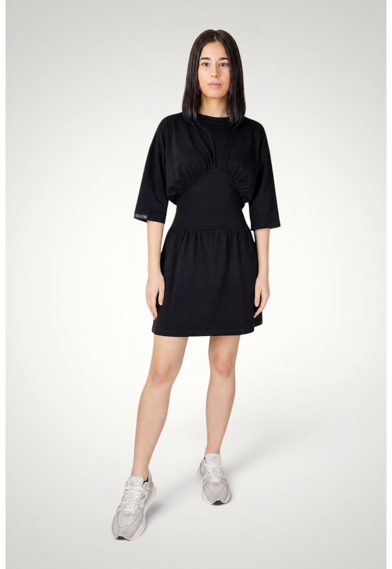 Rochie dama cu corset ajustabil din bumbac premium - Negru