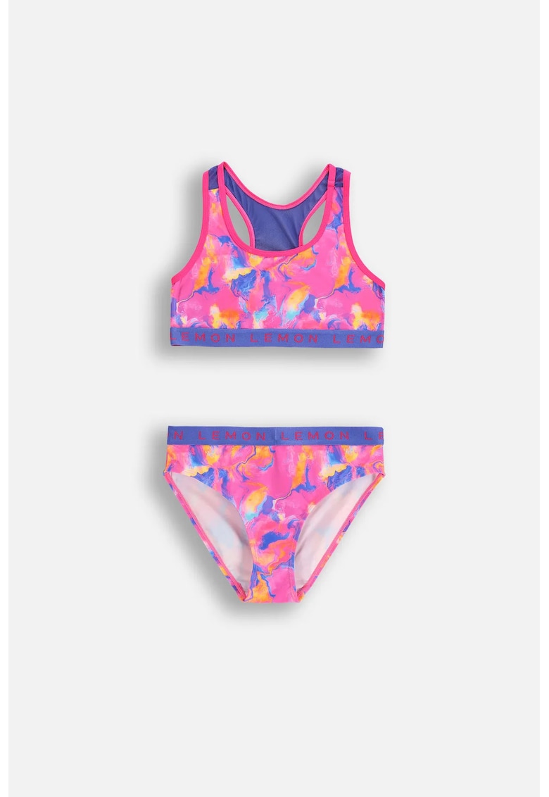 Costum de baie din doua piese cu model abstract