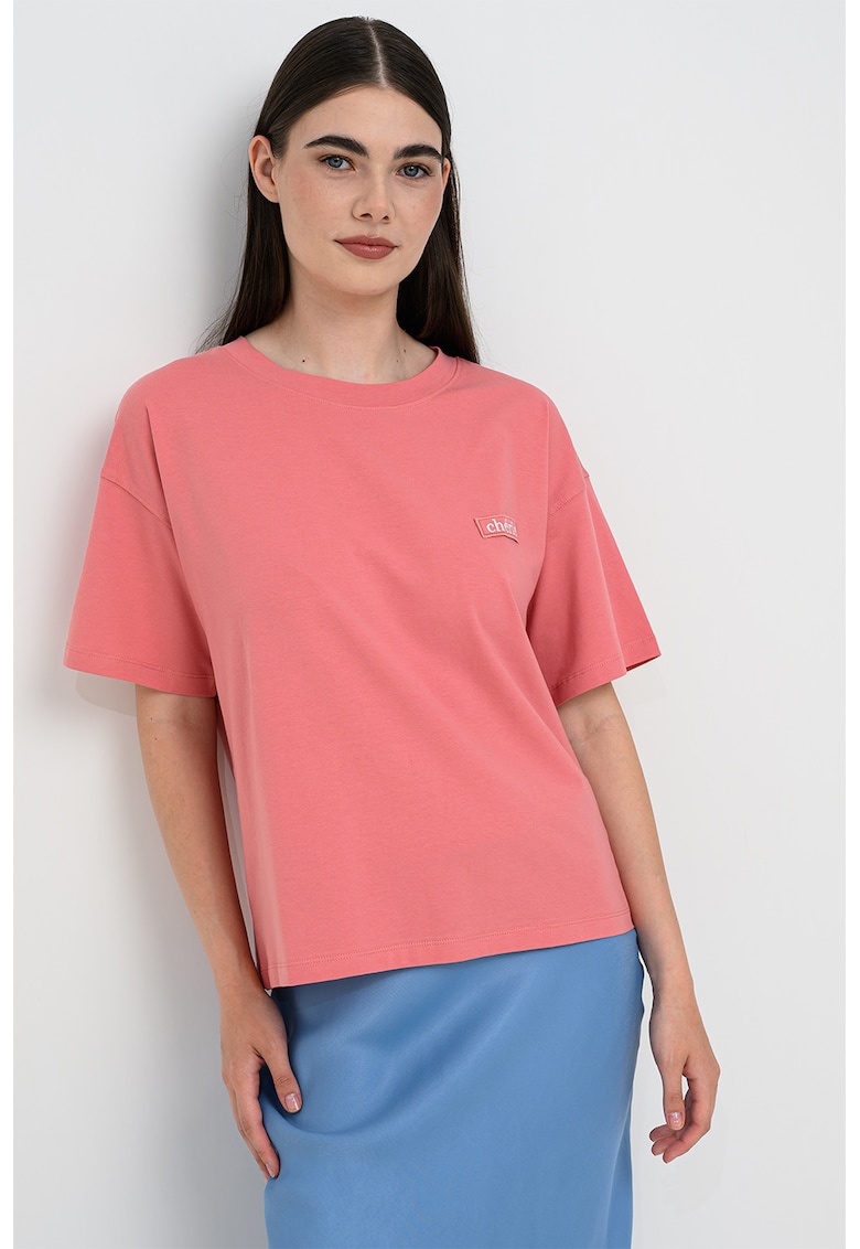 Tricou lejer din amestec de bumbac organic - Fucsia
