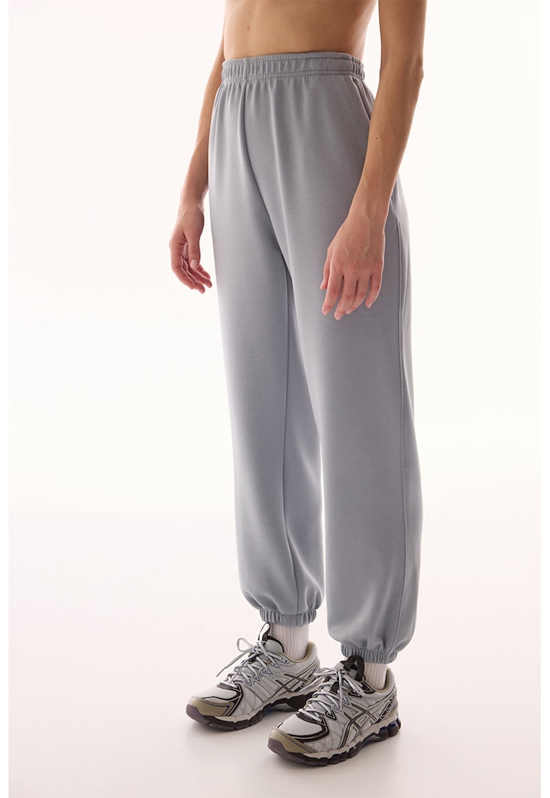 Pantaloni uni de trening cu talie elastica - Gri deschis
