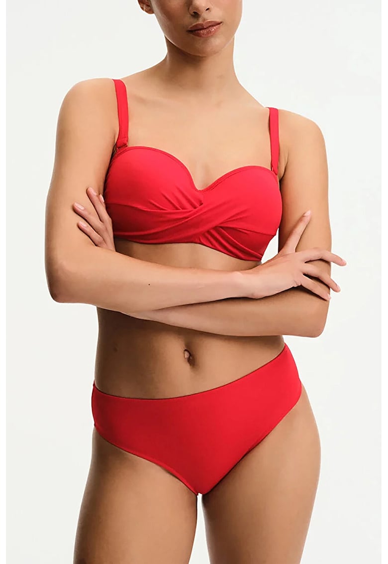 Sutien de baie fara bretele - Rosu