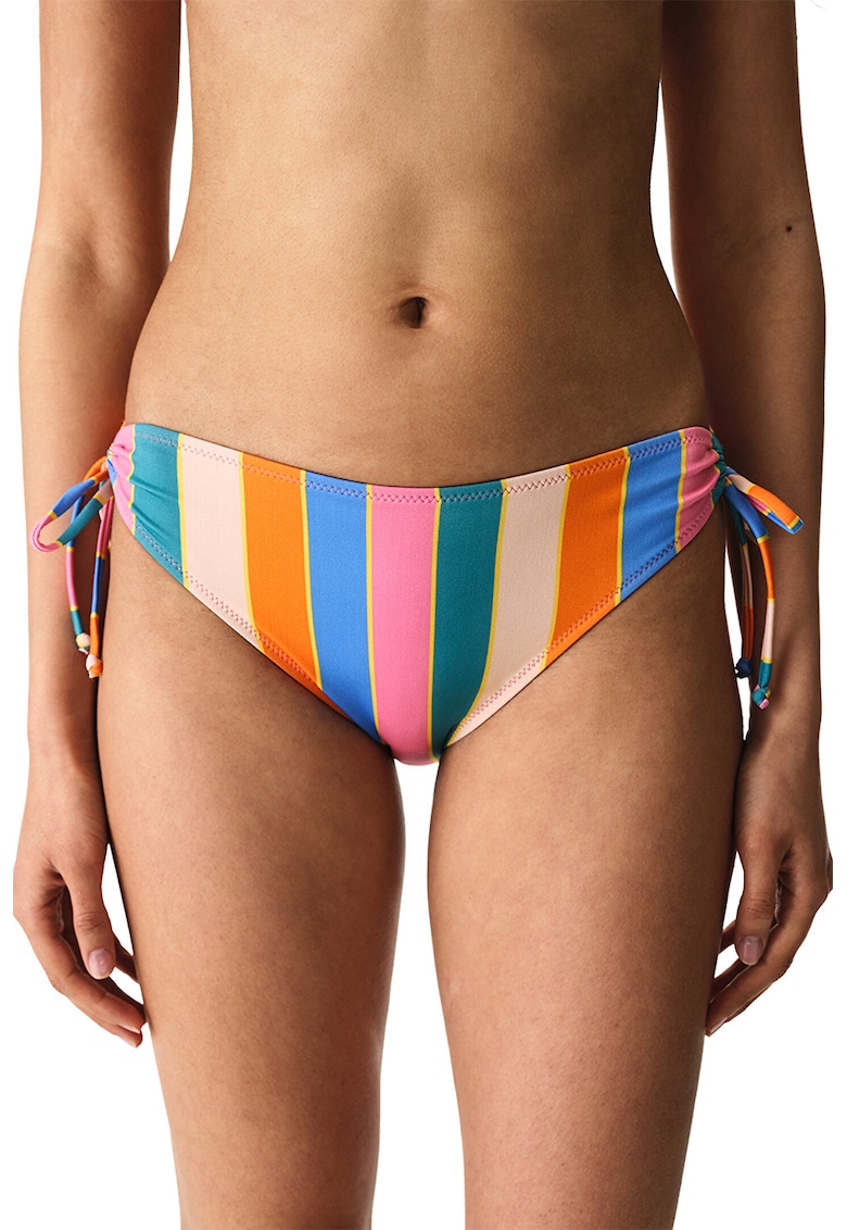 Slip cu snururi laterale si dungi - Multicolor