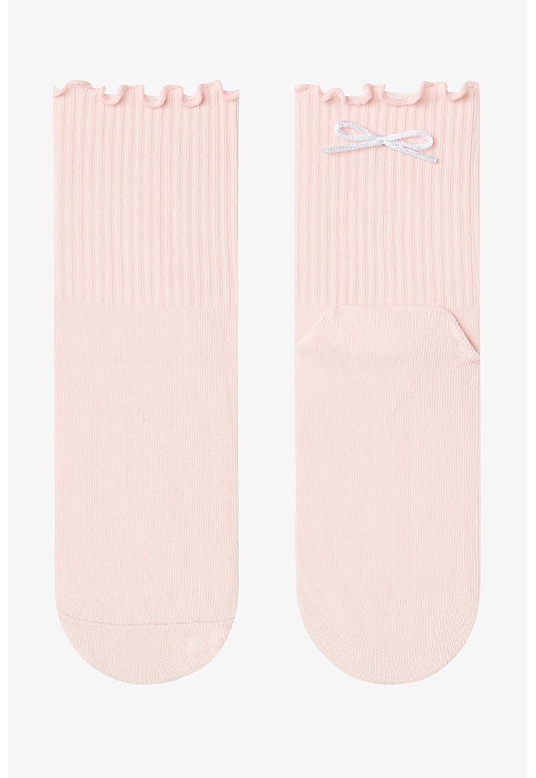 Sosete scurte cu terminatie valurita - Nude rose
