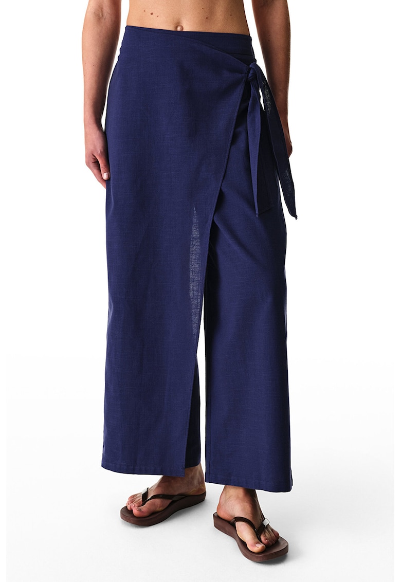 Pantaloni de plaja cu detaliu petrecut - Bleumarin