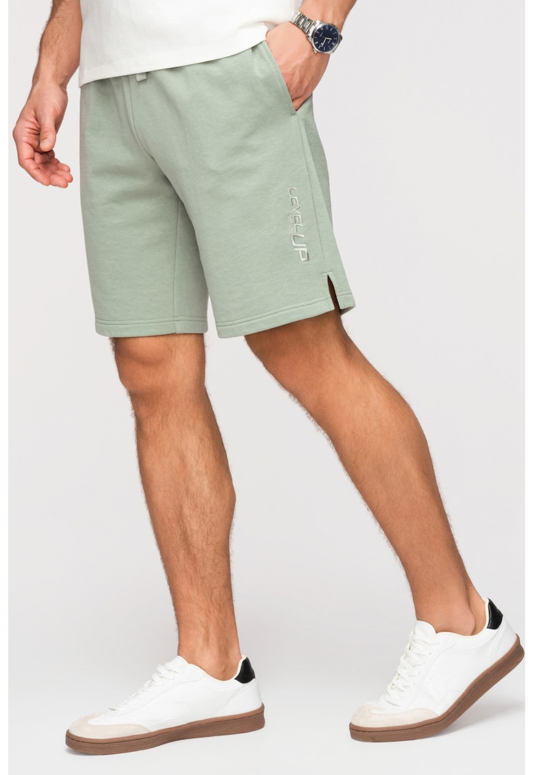 Pantaloni scurti regular fit cu snururi de ajustare - Gri cenusiu