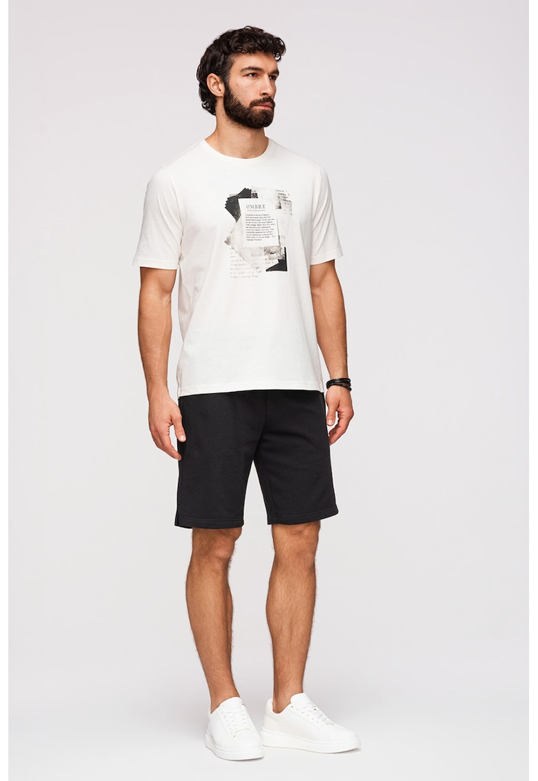 Pantaloni scurti regular fit cu snururi de ajustare - Negru
