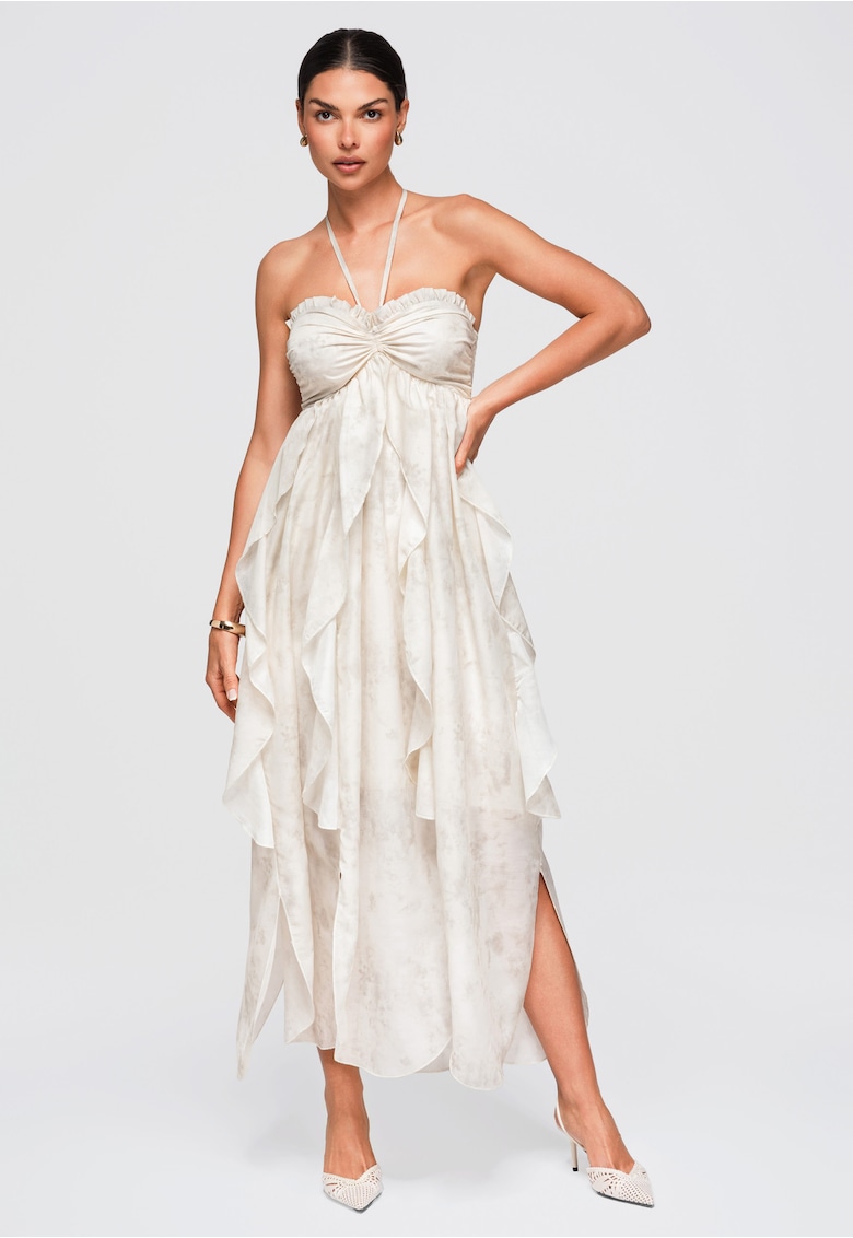 Rochie maxi cu top fara maneci si panou elastic OW-DLR-E0016
