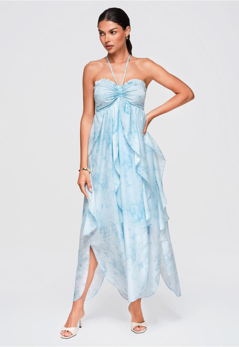 Rochie maxi cu top fara maneci si panou elastic OW-DLR-E0016