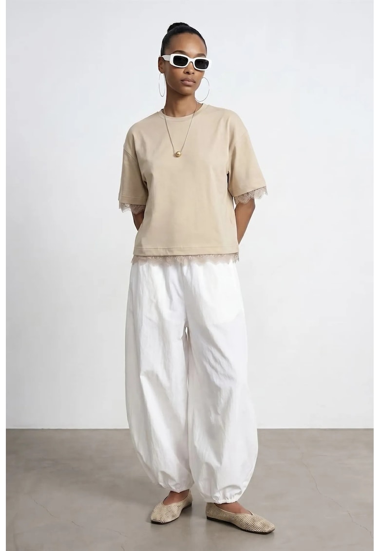 Tricou Bej Natural - Regular Fit - Bumbac Elastan - Bej Natural