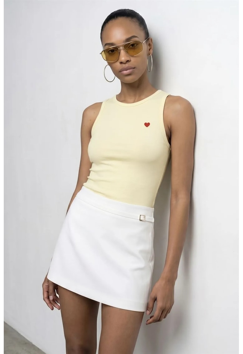 Bluza dama - bluza brodata - casual - galben lamaie - 95% bumbac