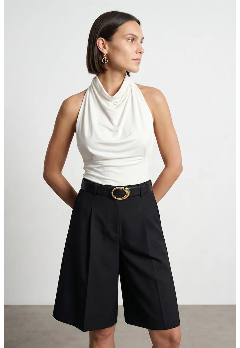 Bluza dama - mulata fara maneci - alb - tencel si elastan
