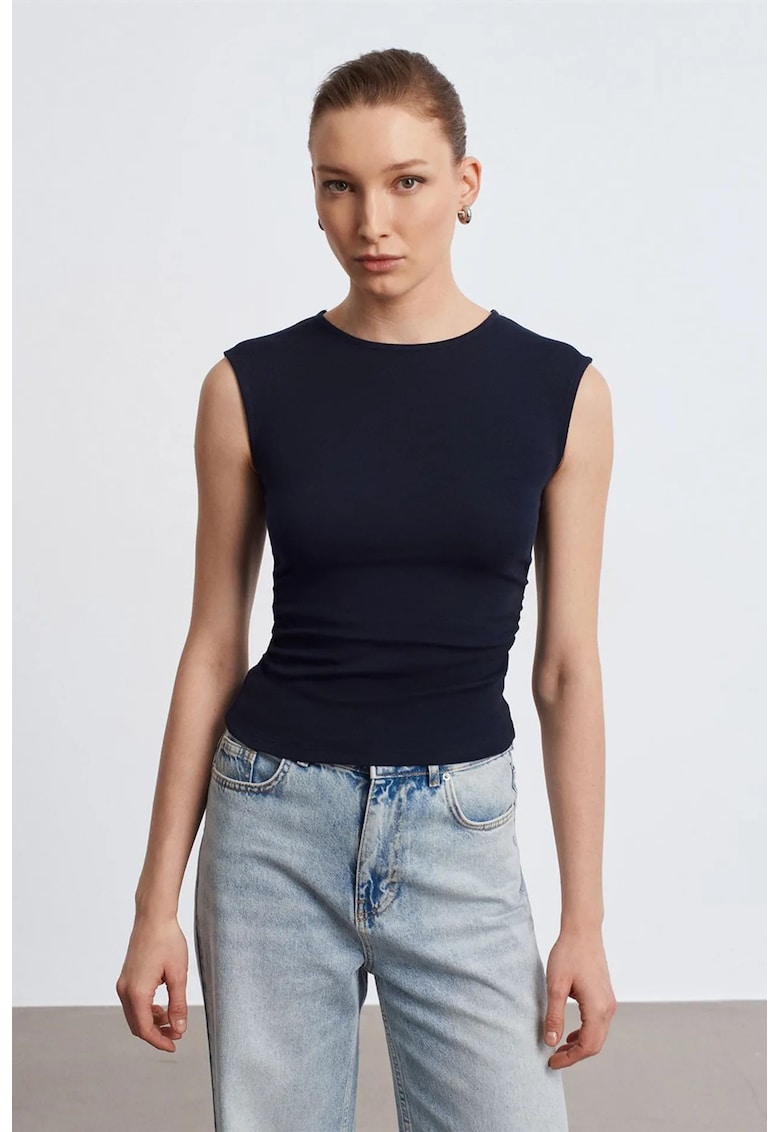 Tricou dama albastru marin - Bleumarin