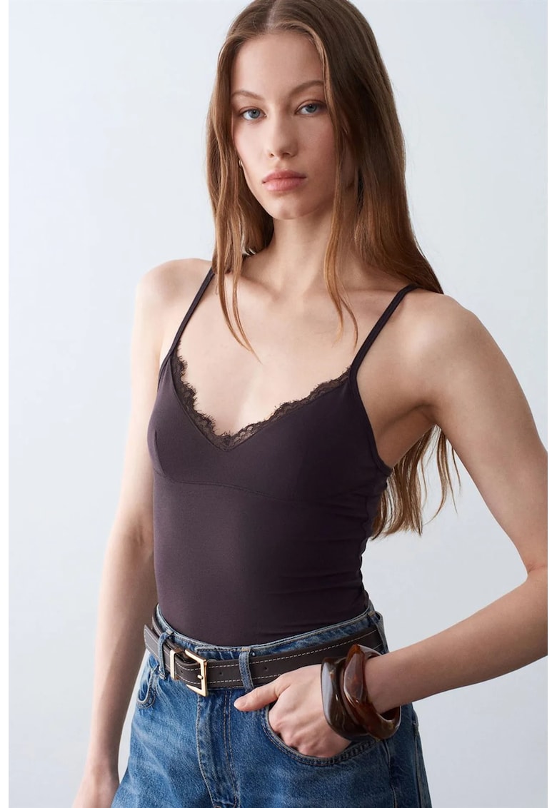 Bluza dama - fara maneci - decolteu in V - negru - lyocell - casual