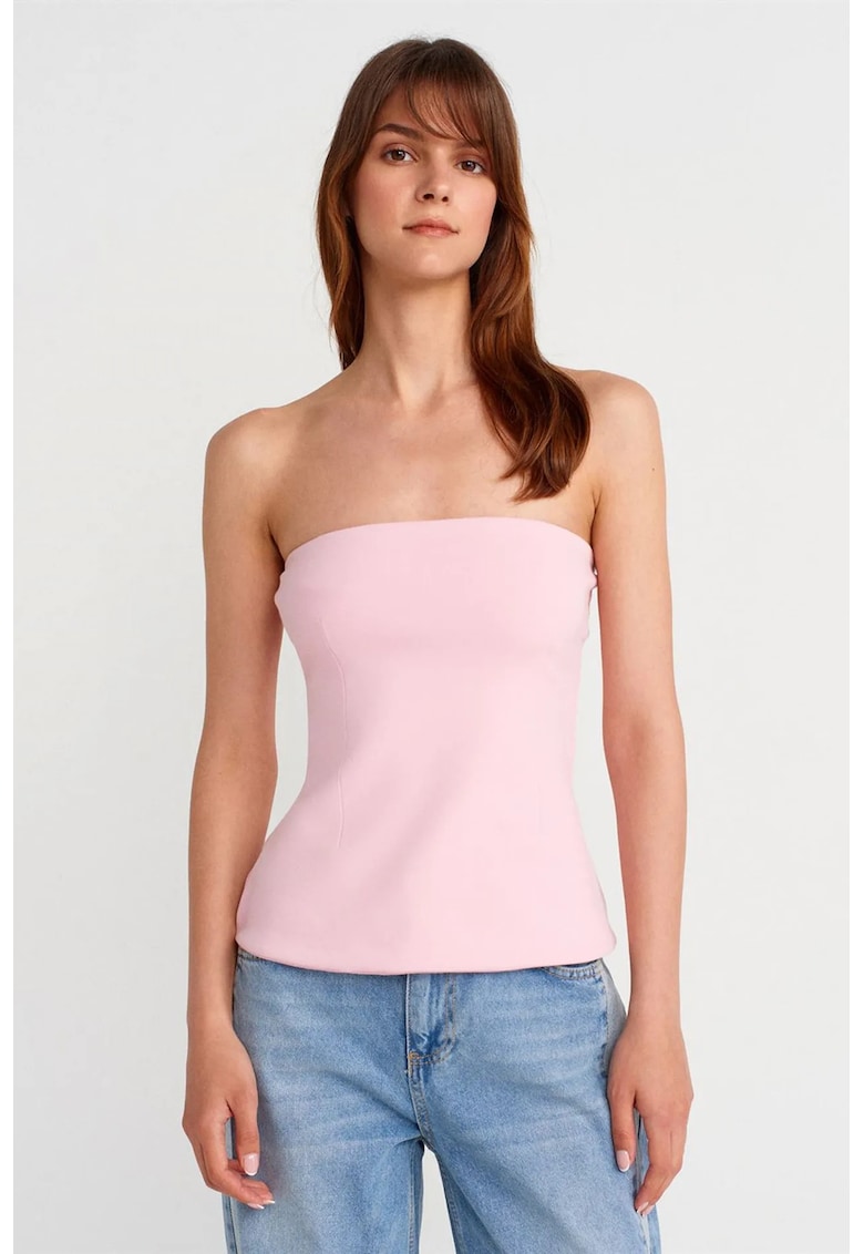 Bluze dama - croiala slim - roz pudra - bumbac 80%