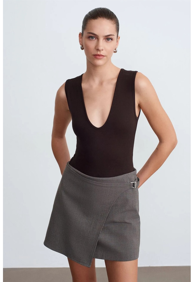 Body fara maneci - croiala slim - negru - bumbac/modal/elastan