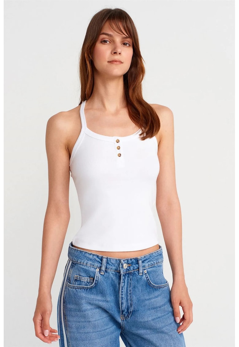 Bluze dama - Slim Fit - Alb - 47% bumbac - 47% modal - 6% elastan