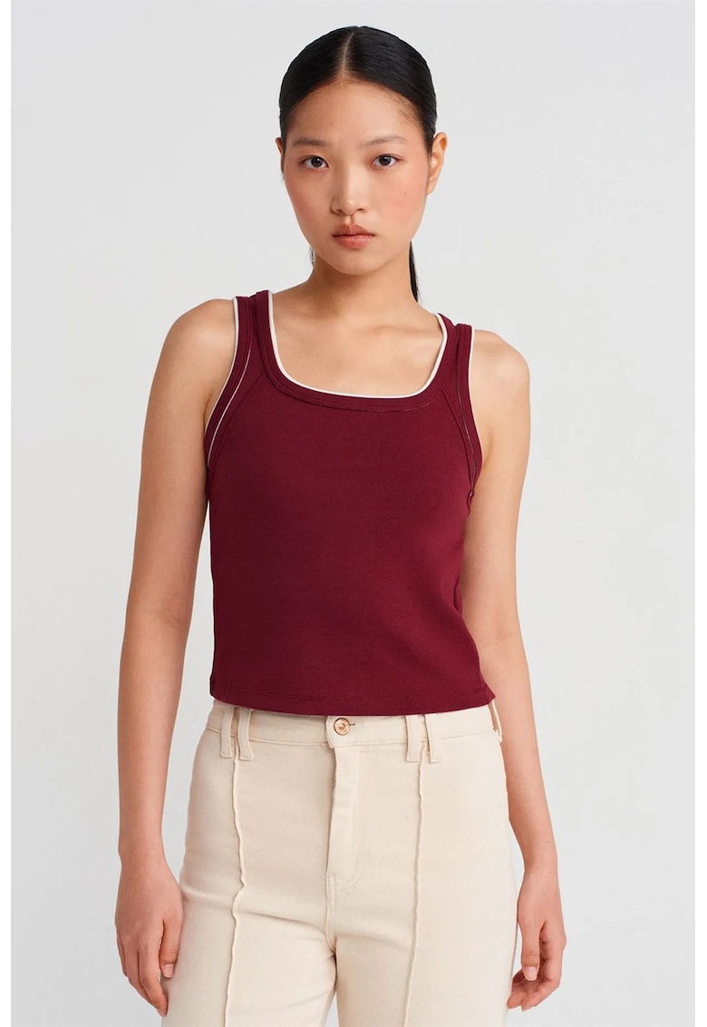 Bluza Cami - bumbac reiat - rosu - casual - fara inchidere