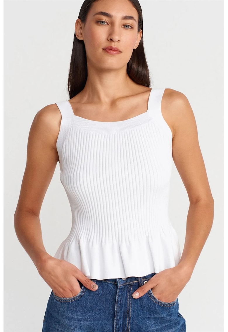 Bluza dama - bluza mulata - fara maneci - alb - casual -