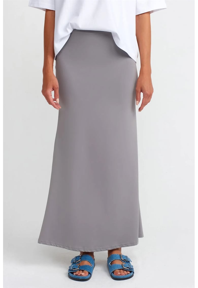 Fusta Maxi Casual - Gri - 93% nylon/7% elastan