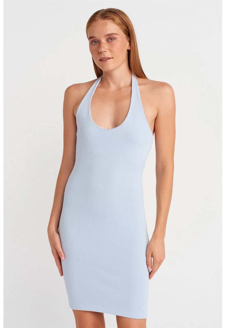 Rochie Mini Bodycon Albastru Bebelus - Elegant - Fara inchidere - 95% bumbac