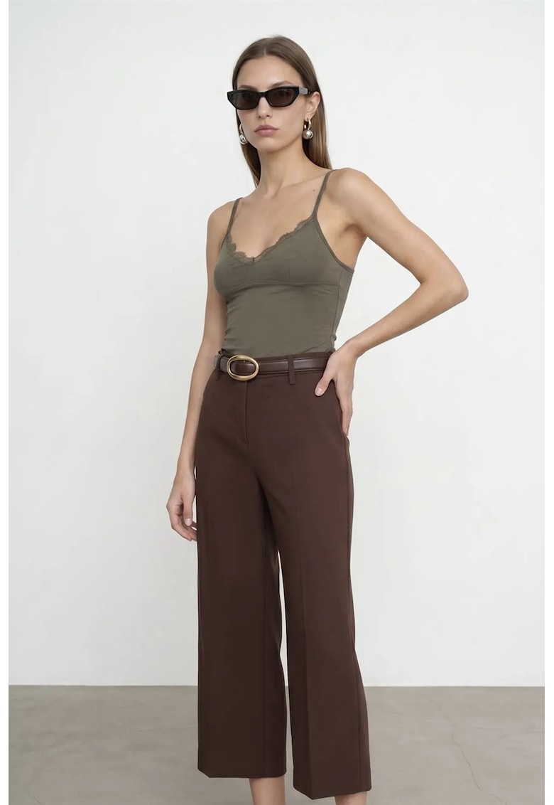 Bluza dama - fara maneci - captusita - verde kaki - tencel