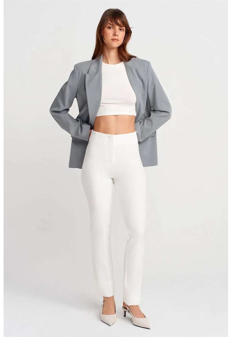 Pantaloni dama - evazati alb - poliester-elastan - Alb