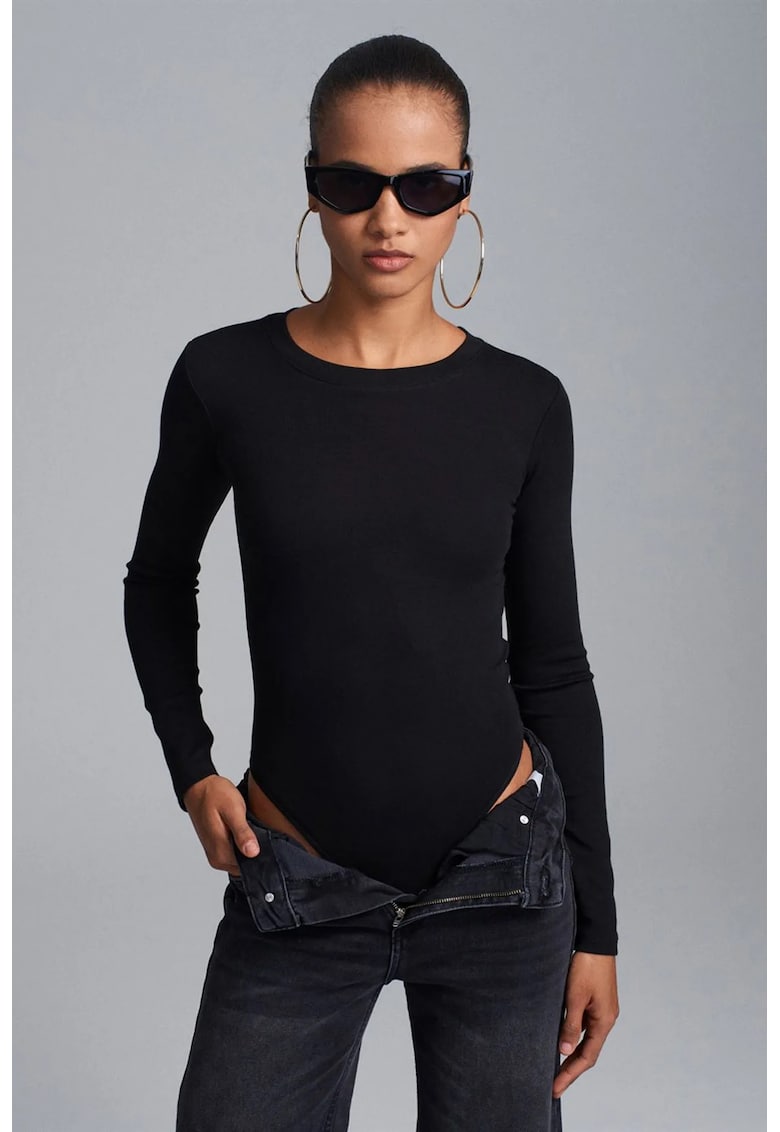 Body Femei - Slim Fit - Negru - Jerseu - Maneca lunga