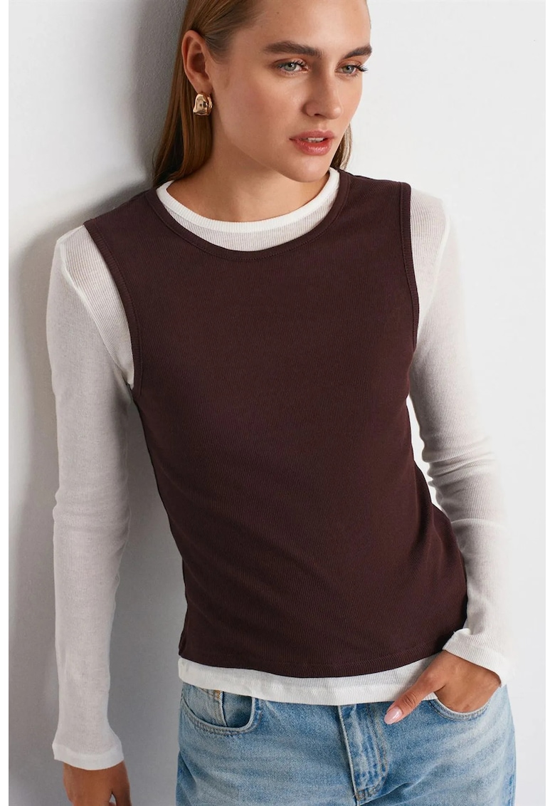 Bluza dama - mulata - captusita - maro cafea - bumbac
