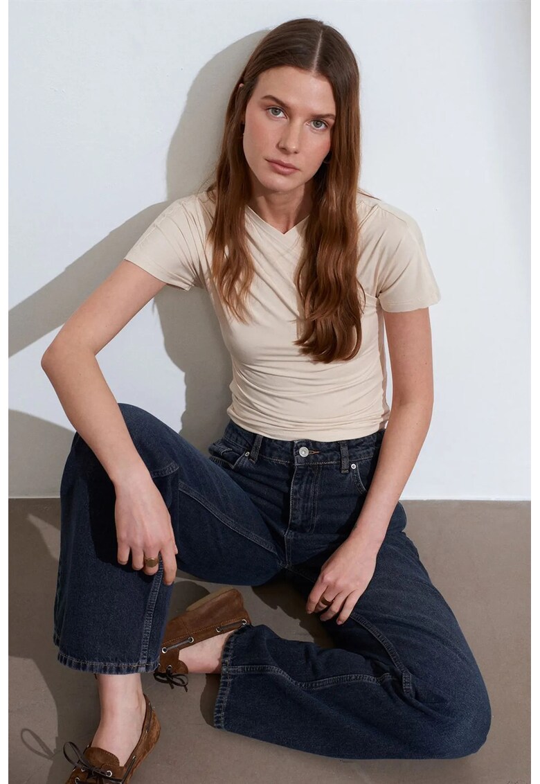 Bluza dama - Bluza din jerseu - casual - bej natural - 85% modal - 15% elastan