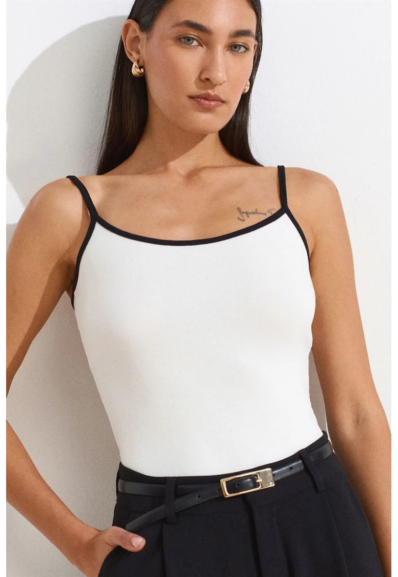 Bluza femei - fara maneci - alb - material elastic