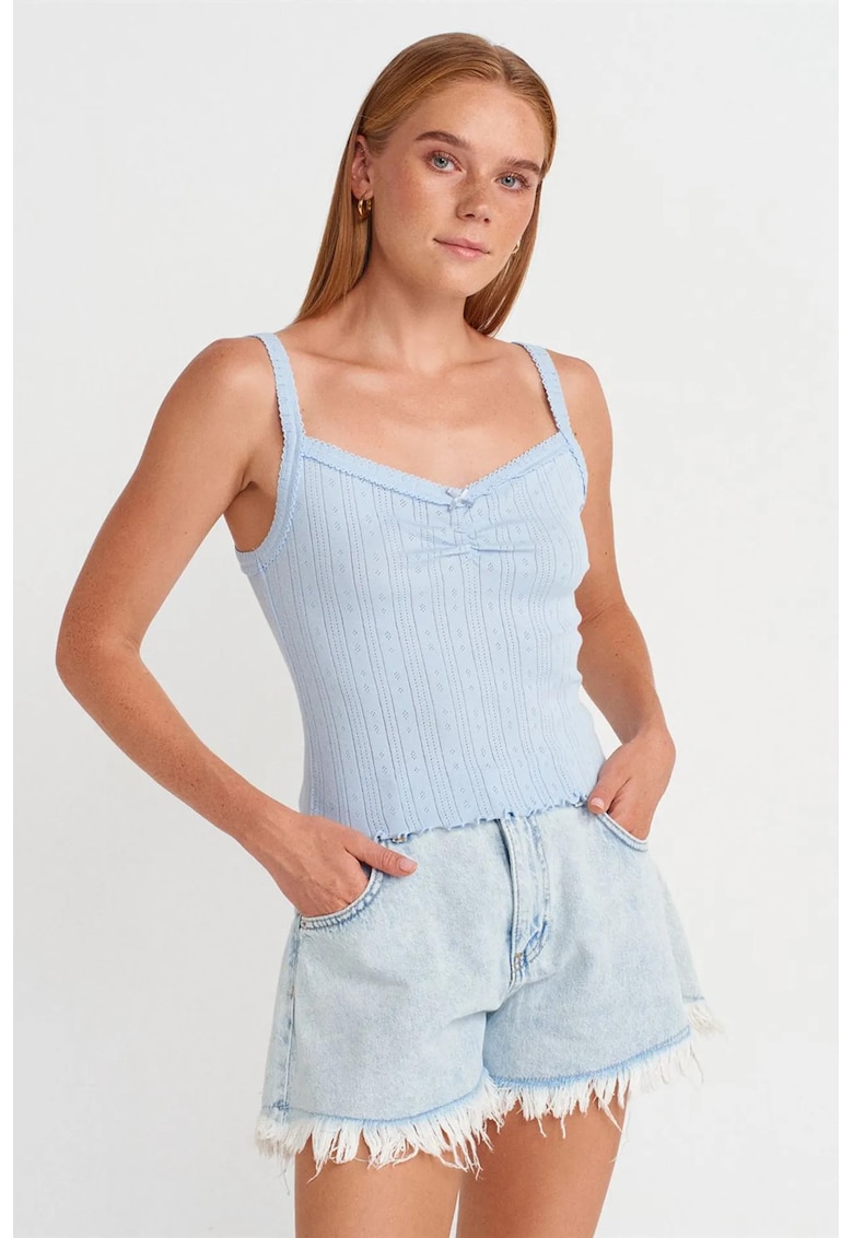 Bluze dama - detaliu funda - albastru deschis - 100% bumbac