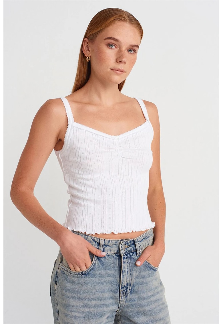 Bluze dama - casual - detaliu funda - alb - 100% bumbac
