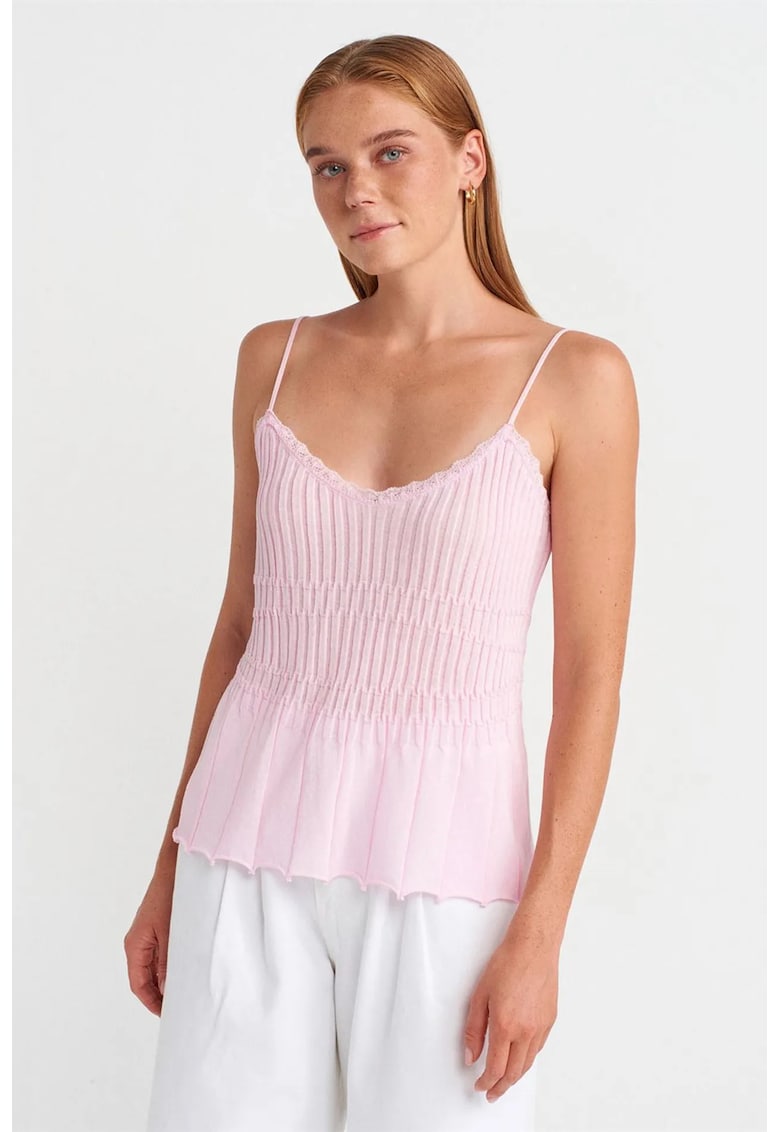Bluza dama - bluza fara maneci - roz garoafa - casual - viscoza -