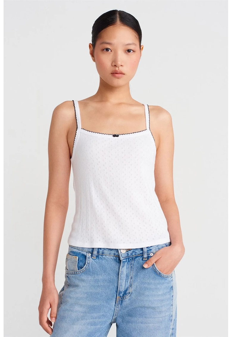 Bluze dama - casual - detaliu funda - alb - bumbac si modal