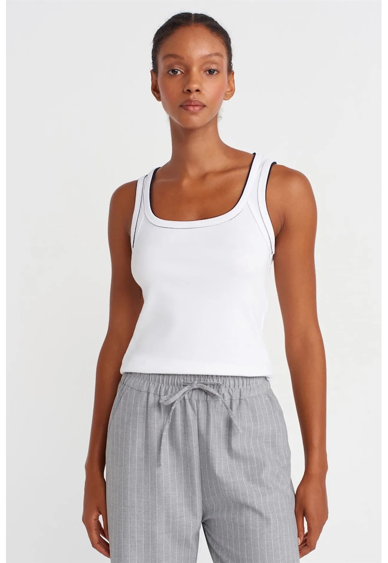 Bluza dama bumbac reiat - casual - alb