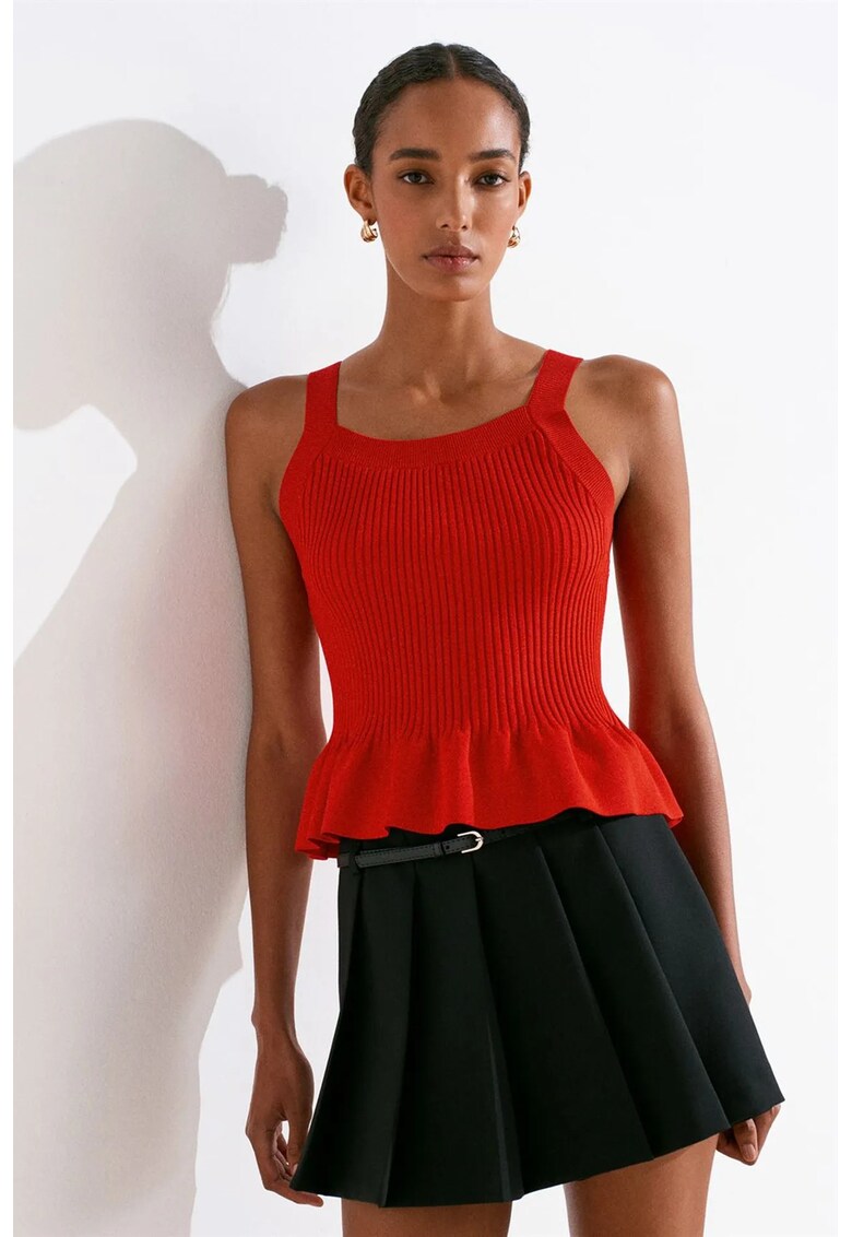 Bluza dama - bluza mulata - fara maneci - rosu - casual -