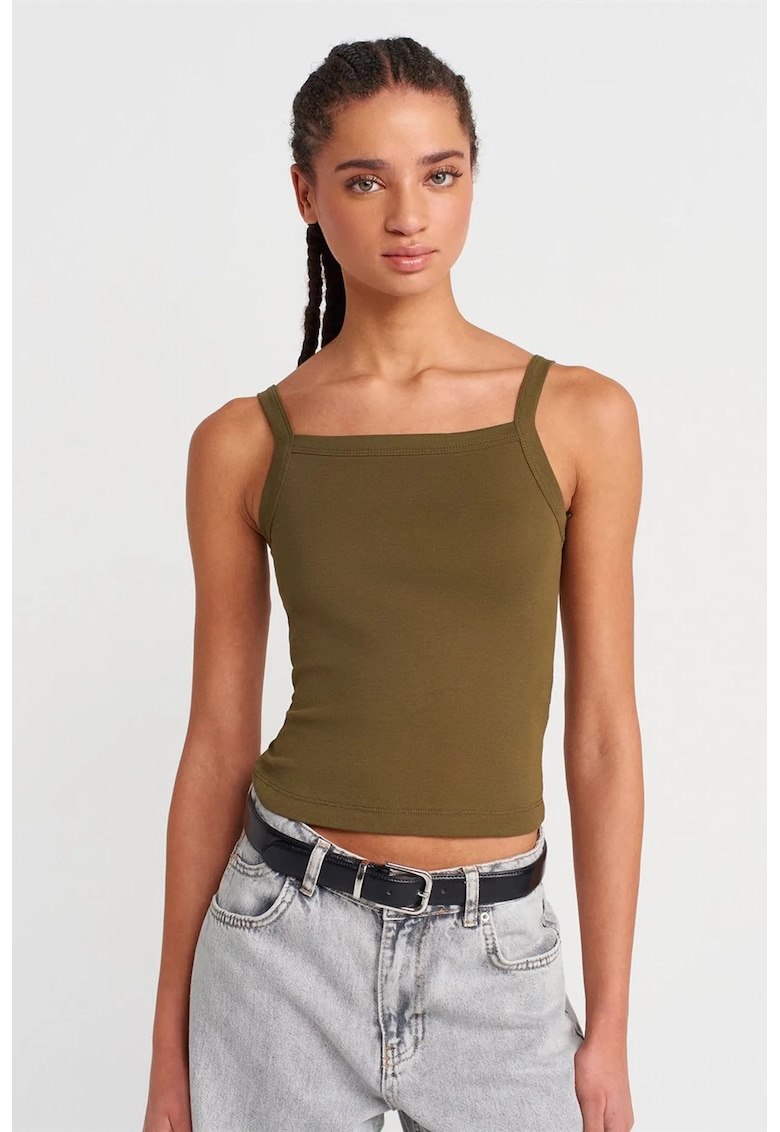Top dama - Bluza Cami - casual - verde kaki - 100% bumbac