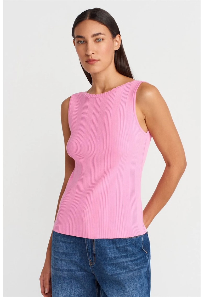 Bluza dama - Bluza fara maneci - roz aprins - viscoza si poliamida -
