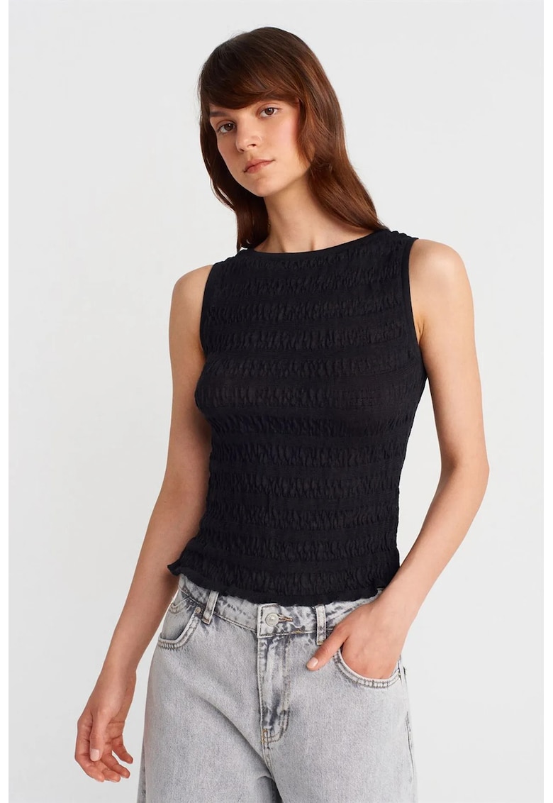 Bluza dama - mulata - fara maneci - negru - bumbac-poliester -