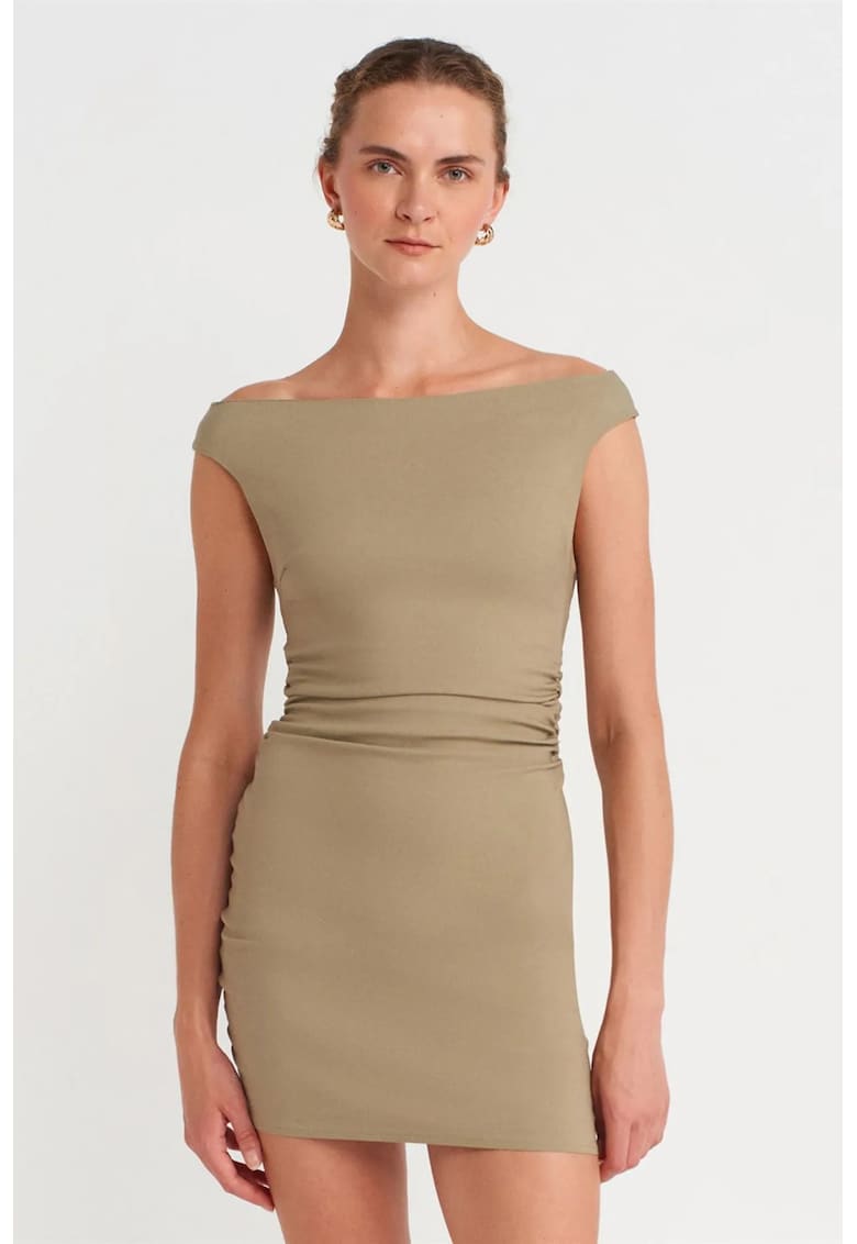 Rochie Mini Bodycon - Elegant - Maneca lunga - Verde Kaki - 70% viscoza