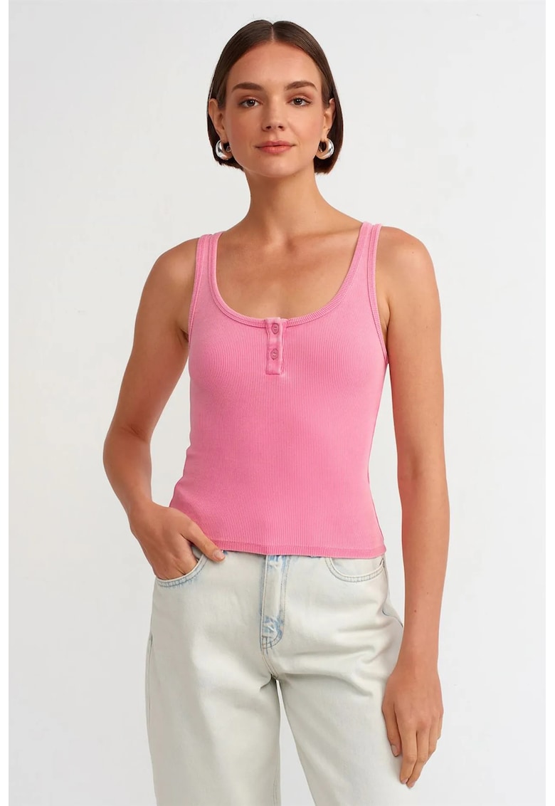 Bluza dama - slim-fit - roz aprins - bumbac-elastan