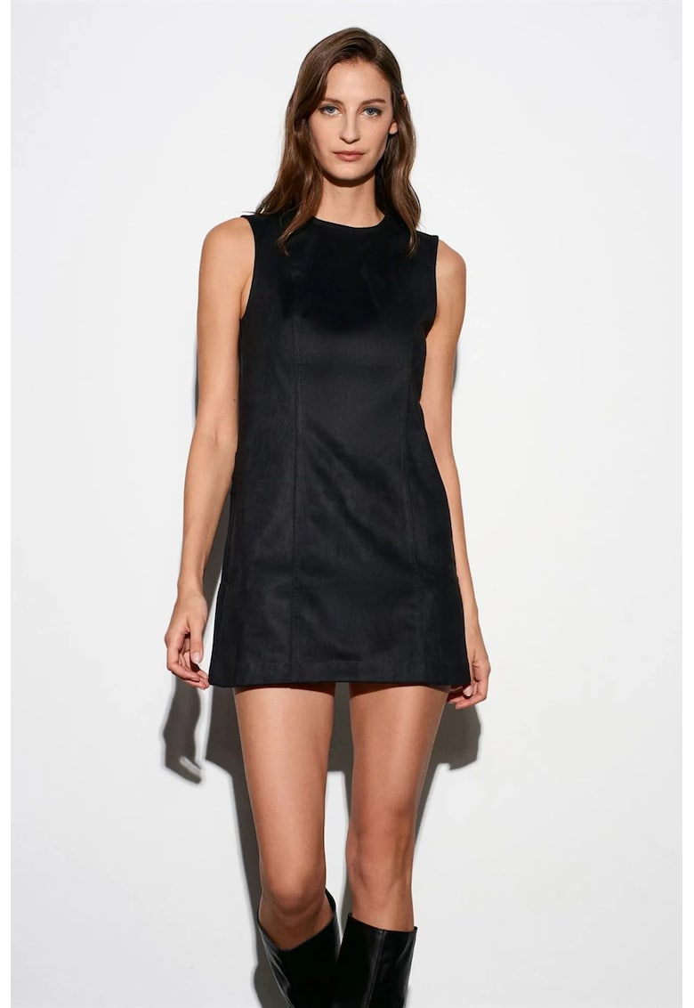 Rochie Mini - Eleganta - Negru - Poliuretan