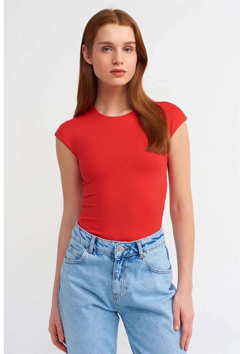 Tricou dama - Slim Fit - rosu - 90% nailon - 10% elastan