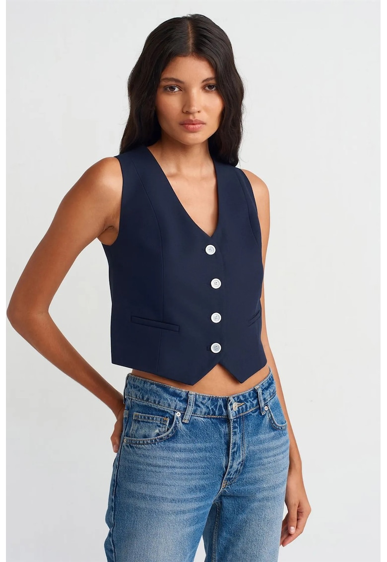 Veste - Femei - Vesta scurta tesuta pentru femei -