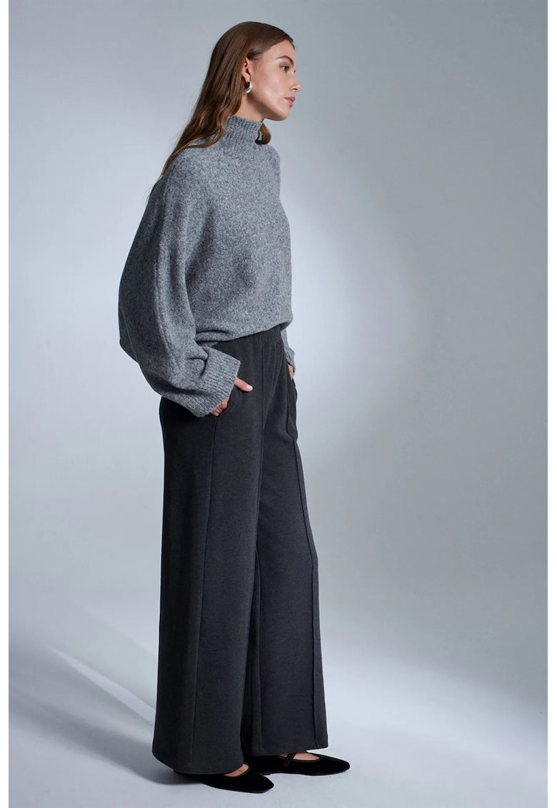 Pantaloni dama elastic - gri antracit - Gri antracit