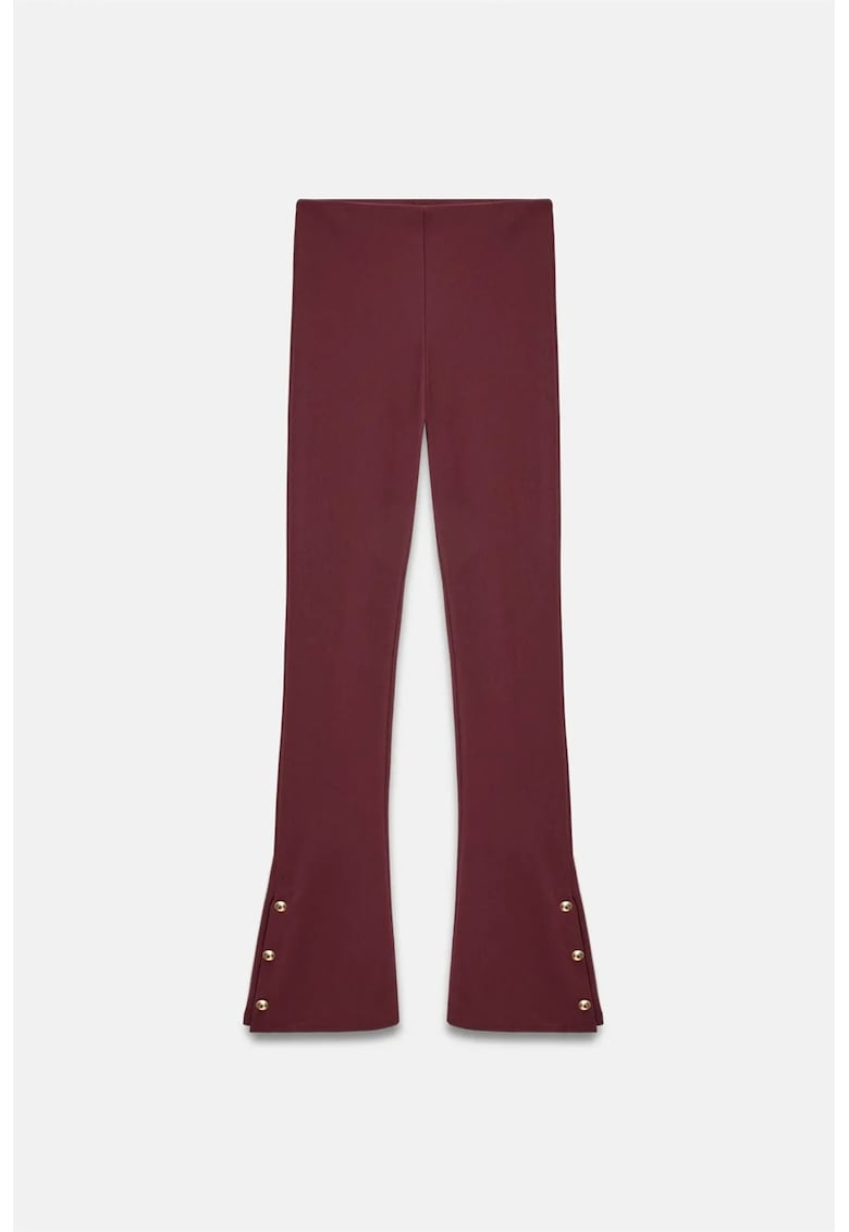 Colanti evazati - rosu burgundy - poliester/elastan
