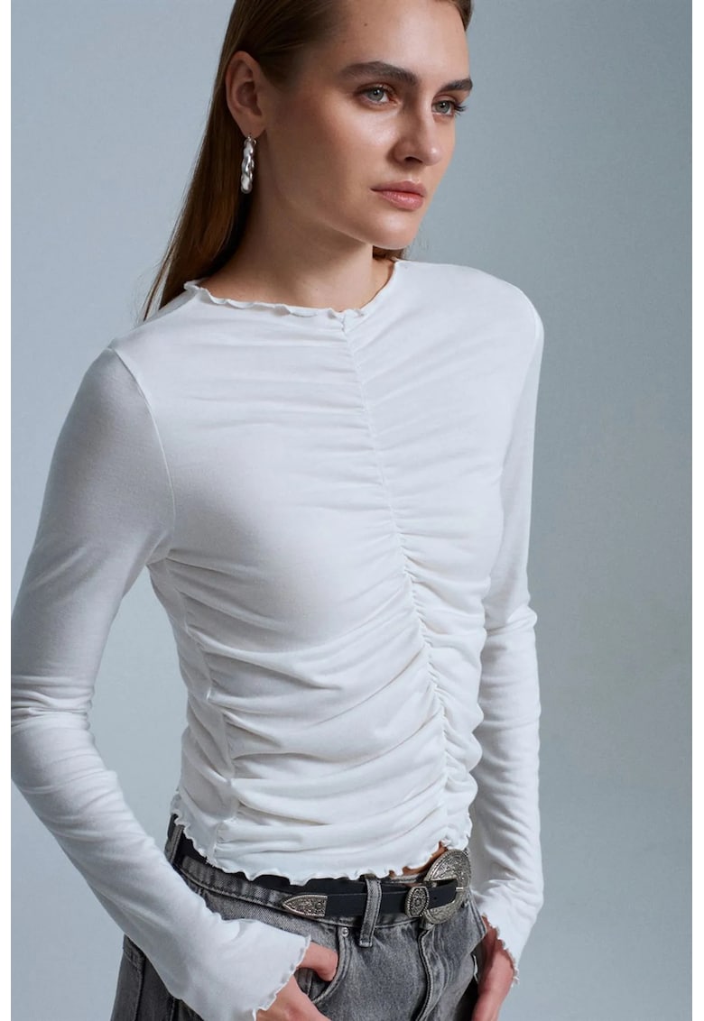 Bluza dama - Bluza Slim Fit - casual - alb - jerseu