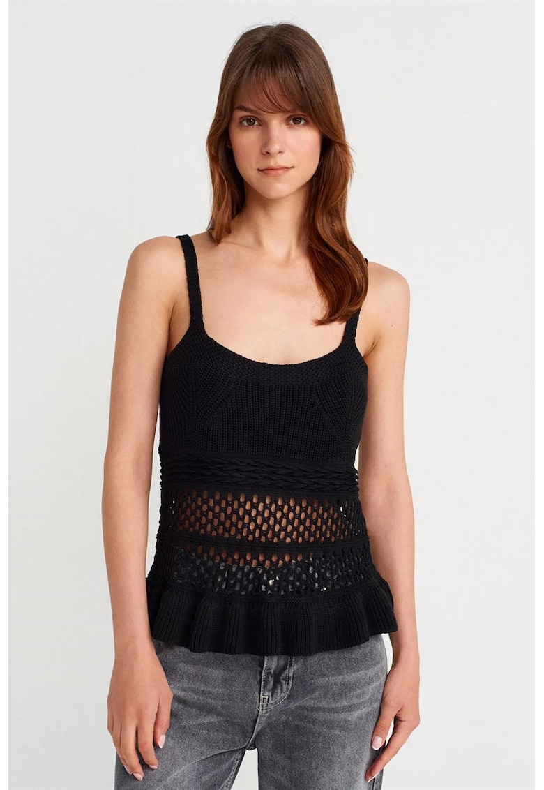Maiou dama - tricotata - casual - negru - 100% acrilic - One Size INTL -